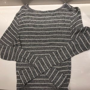 Brandy Melville Grey and white striped sweater